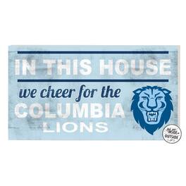 Jardine - Columbia University 11'' x 20'' Indoor/Outdoor In This House Sign - Light Blue
