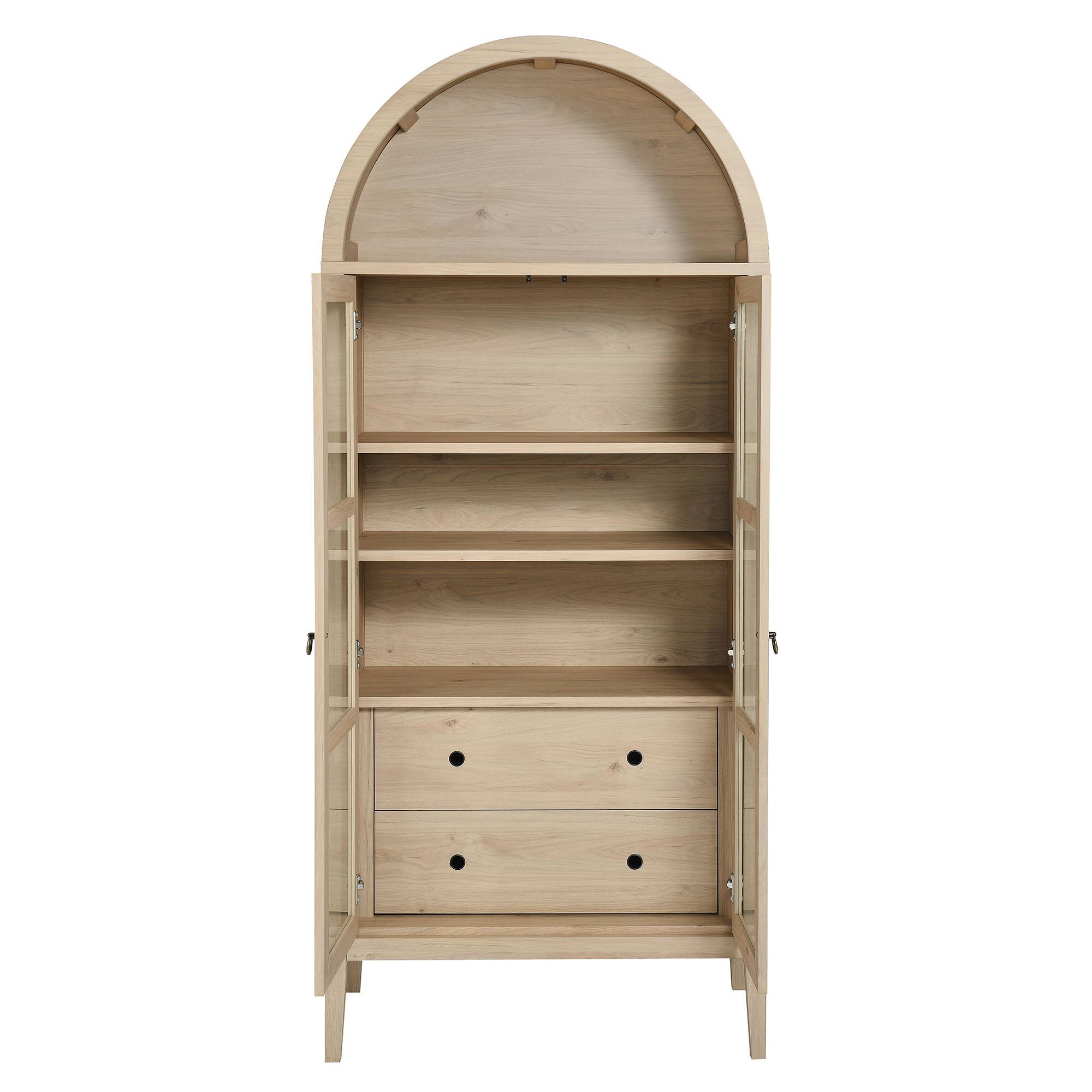 Alt View 5. Modway - Nolan Tall Arched Storage Display Cabinet by Modway - Light Oak.