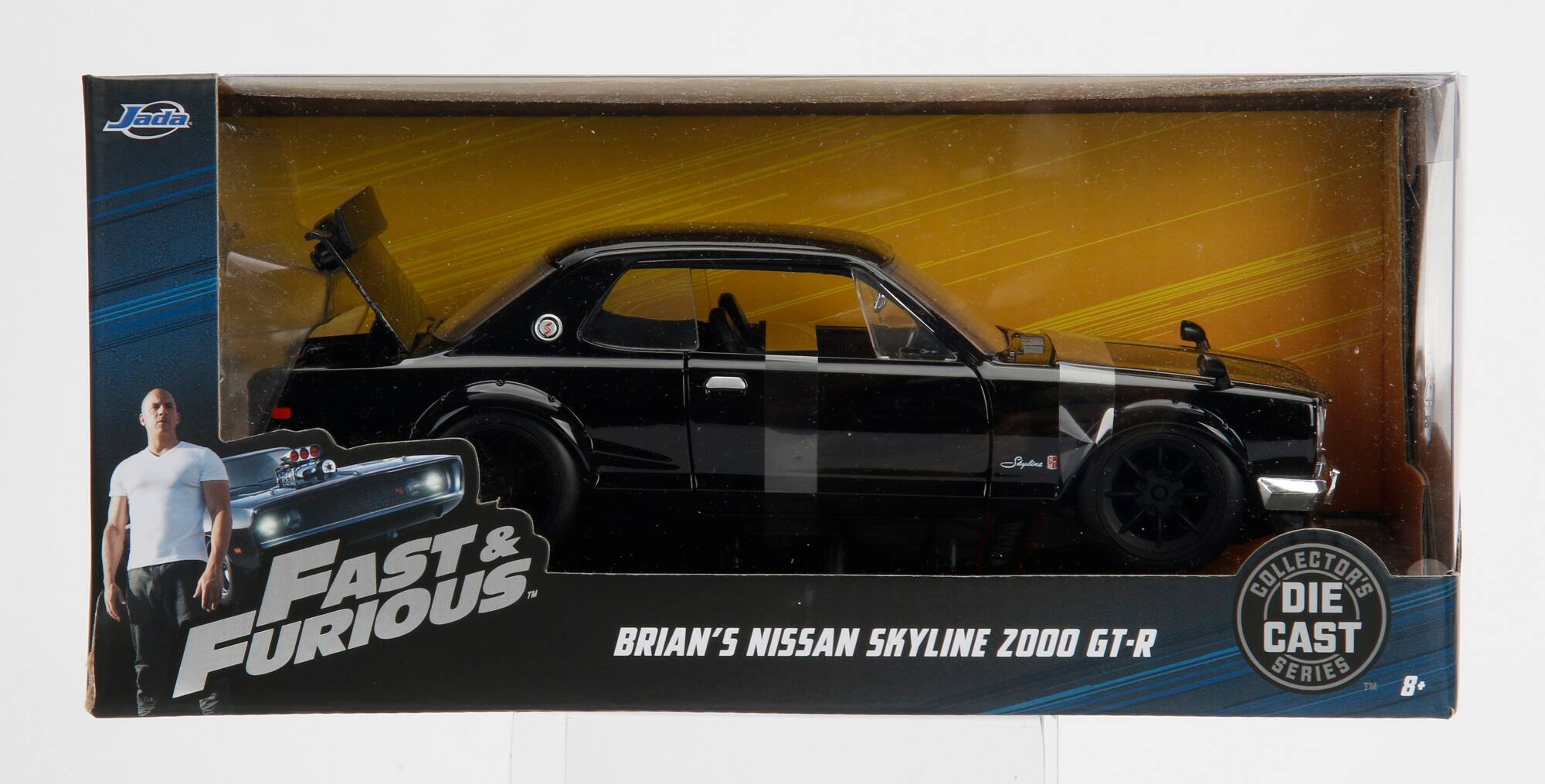 Jada 200  
Fast & Furious  
Brian's Nissan Skyline 2000 GT-R  
Collector's Die Cast Series  
8+