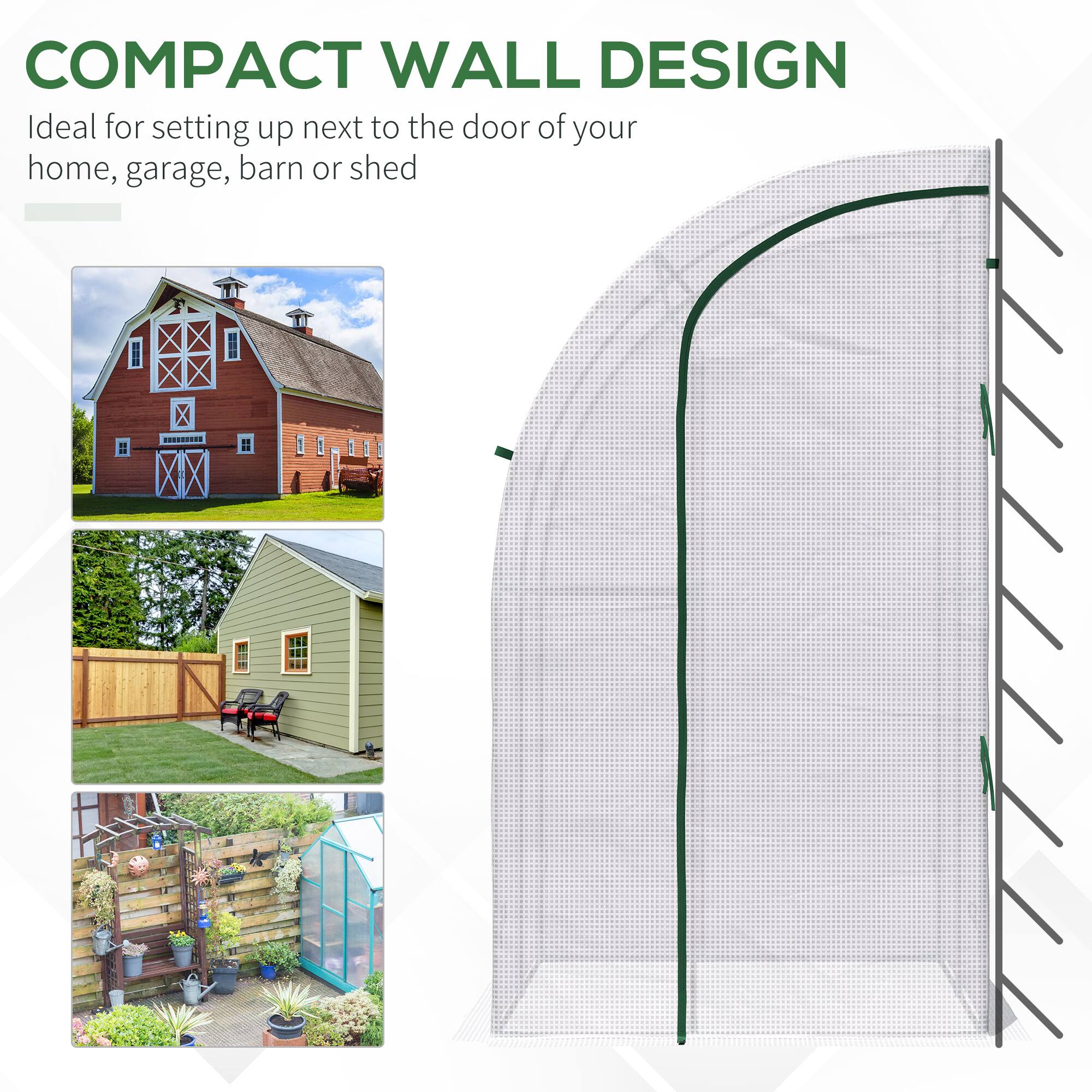 COMPACT WALL DESIGN
Ideal for setting up next to the door of your home, garage, barn or shed