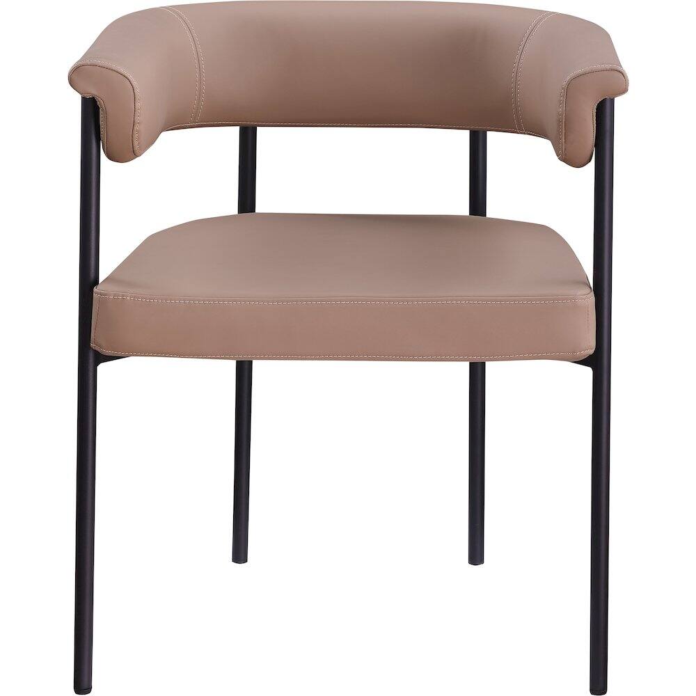 Alt View 1. Meridian Furniture - Malin Tan Vegan Leather Dining Chair, Set of 2 - Brown.