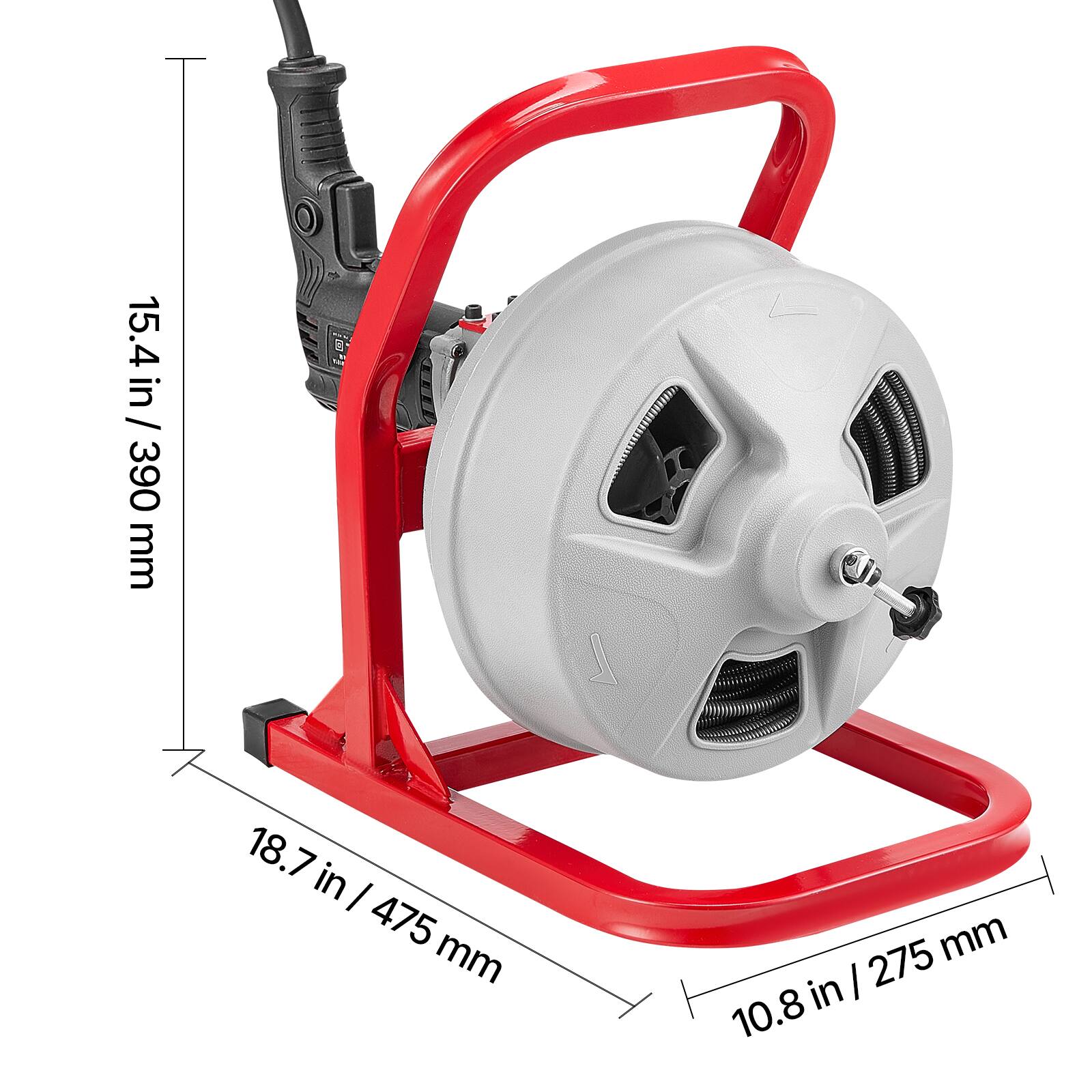 15.4 in / 390 mm  
18.7 in / 475 mm  
10.8 in / 275 mm