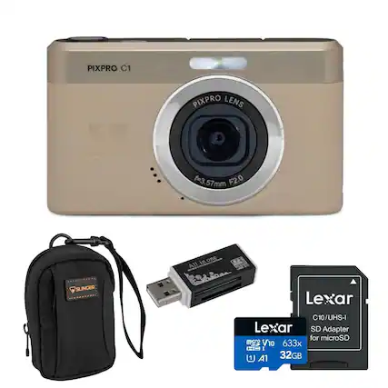 PIXPRO C1
PIXPRO LENS
f=3.57mm F2.0
in one All
SLINGER
Lexar
C10/UHS-I Lexar SD Adapter for microSD V10 633x HC I W A1 32GB