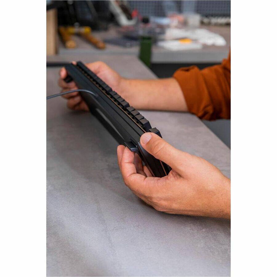 Alt View 4. CHERRY - CHERRY KC 200 MX-Wired Keyboard - MX2A SILENT RED - Black/Bronze Housing - Linear feel - abrasion resistant keys - white - Black,Bronze.