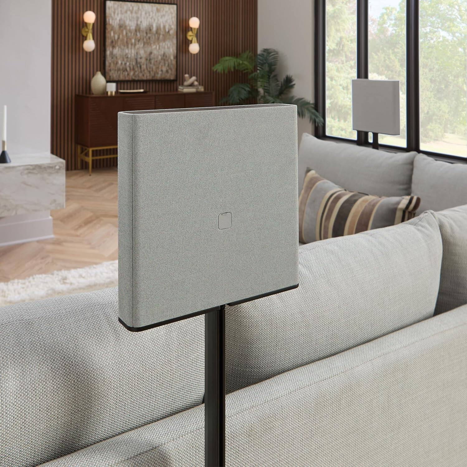 Alt View 8. Sanus - Height-Adjustable Speaker Stands Compatible with BRAVIA Theater Quad Speakers - 17 inch Height Adjustment – Black/Pair - Black.