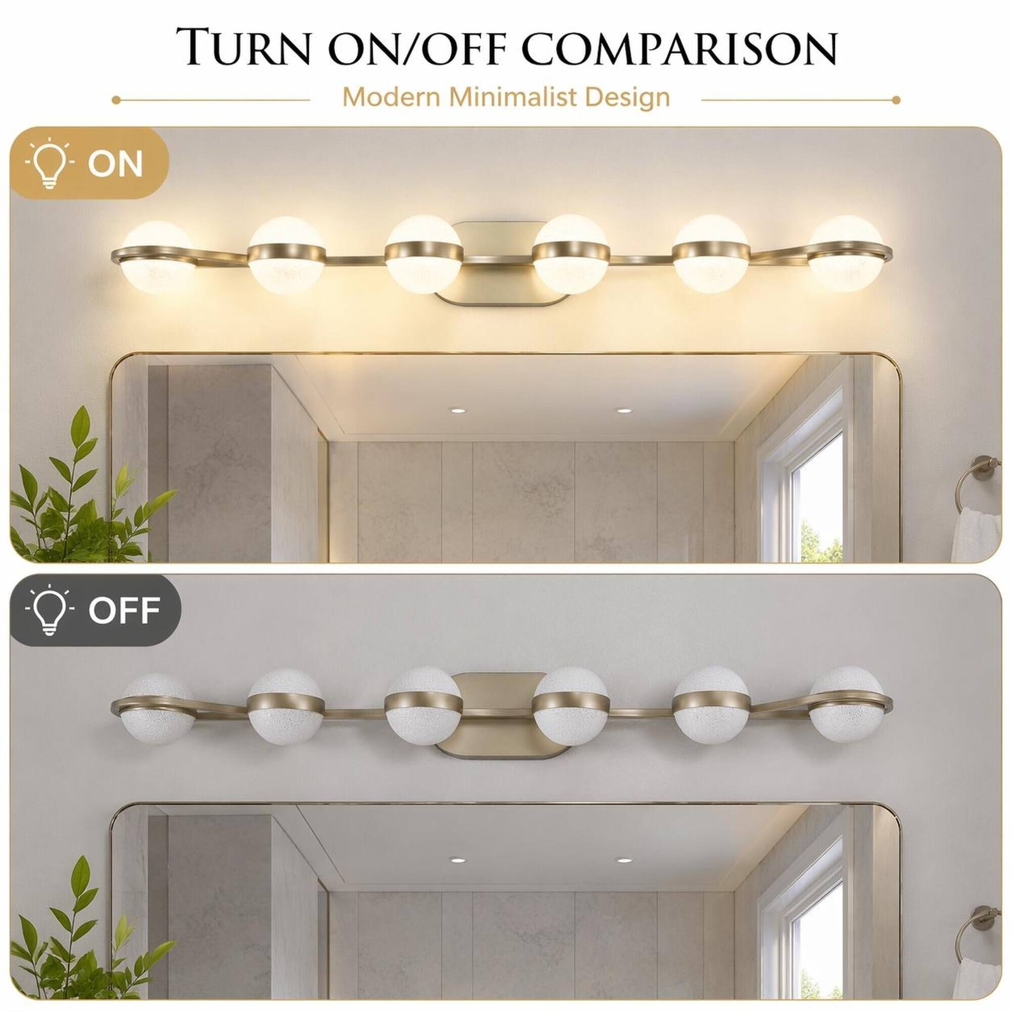 TURN ON/OFF COMPARISON  
Modern Minimalist Design  

ON  
OFF