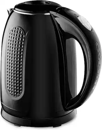 Front. COWLOWN - 1.7L Double Wall Steel Kettle 1100W Auto Shut Off Lock Lid KD64B - Black.