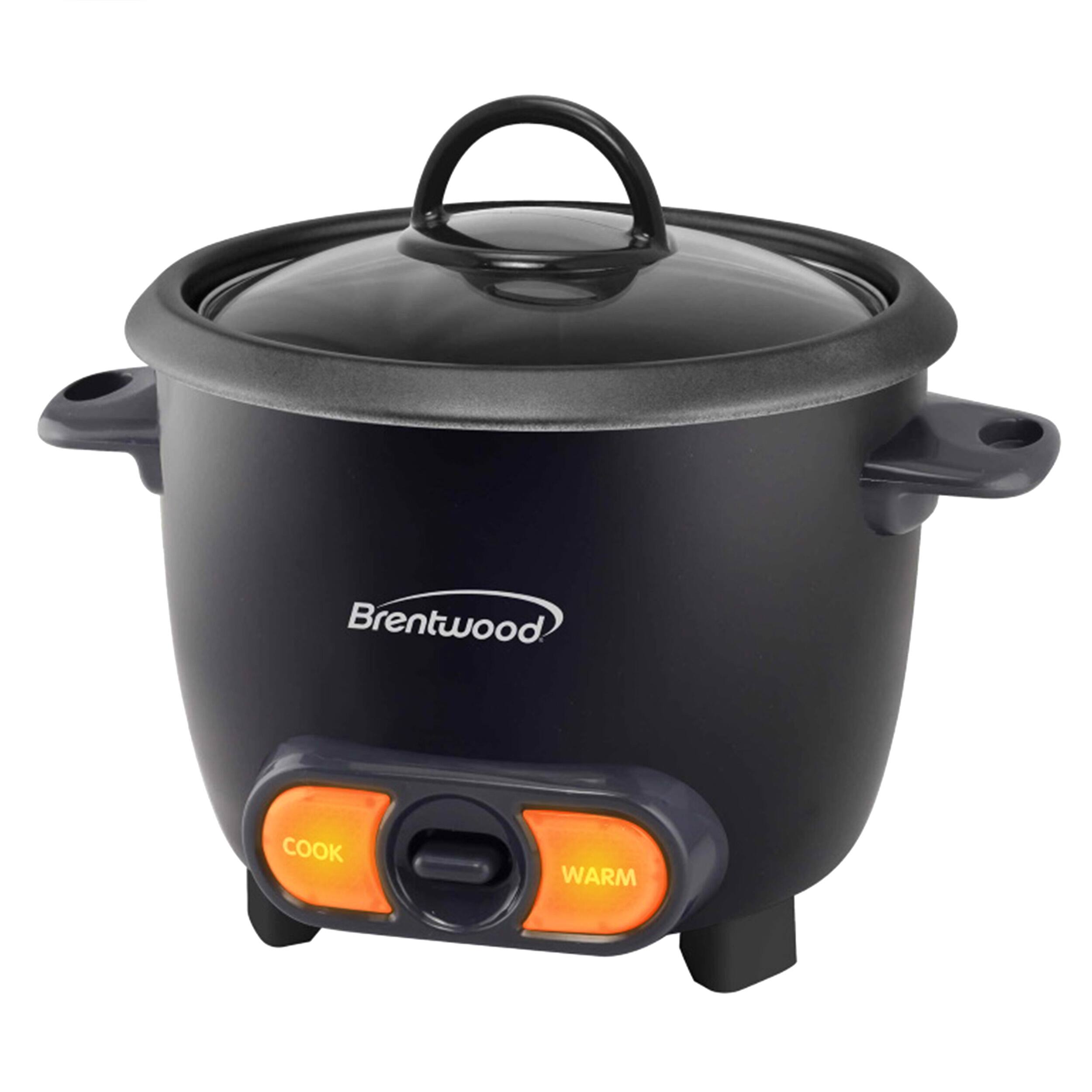 Brentwood - 3 Cup Uncooked/6 Cup Cooked Non Stick Rice Cooker - Black