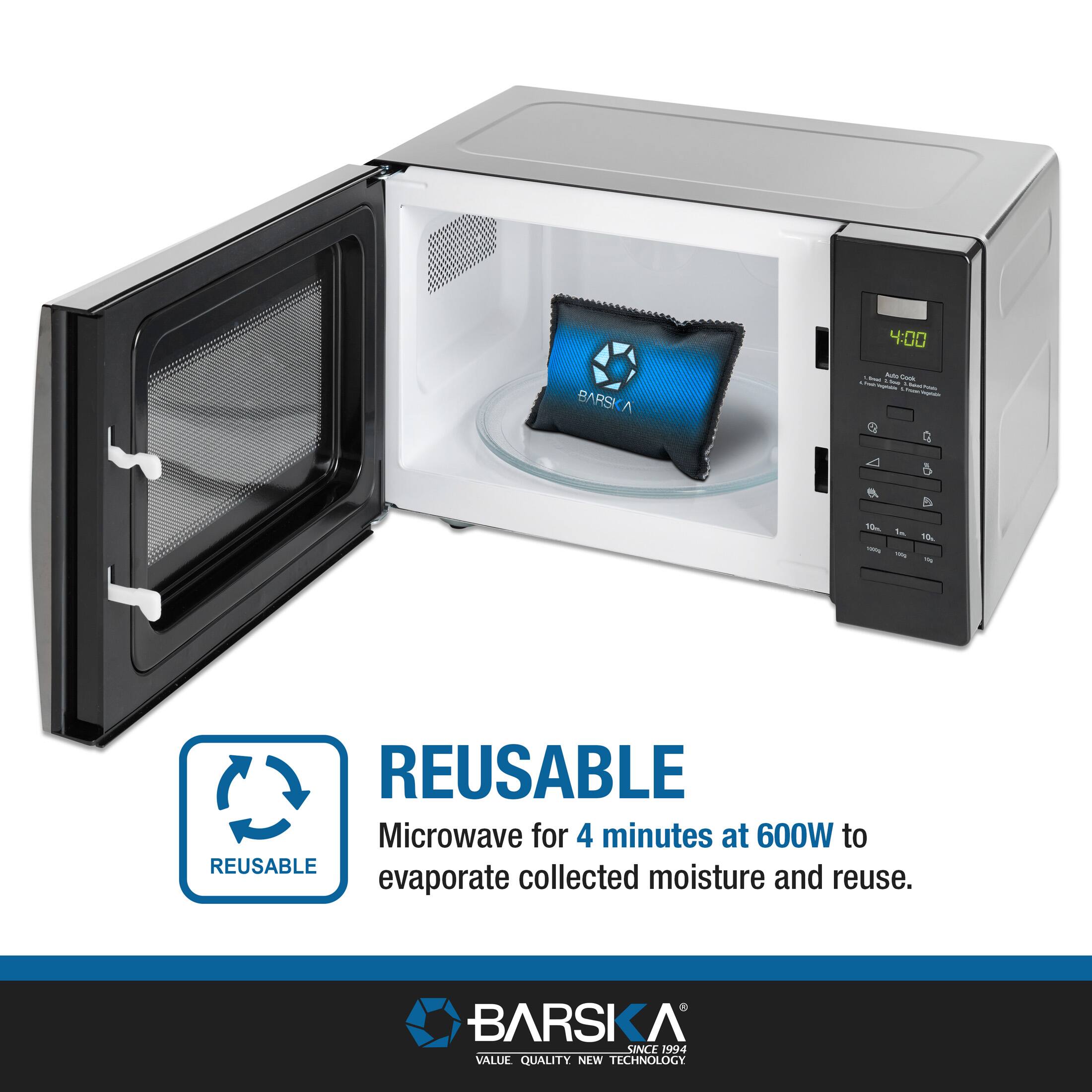 REUSABLE
Microwave for 4 minutes at 600W to evaporate collected moisture and reuse.
BARS KA
VALUE QUALITY NEW TECHNOLOGY
SINCE 1994