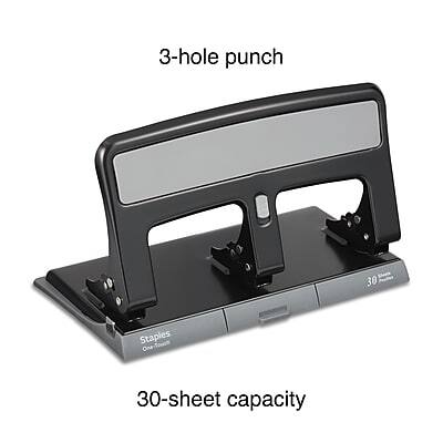 3-hole punch  
30-sheet capacity