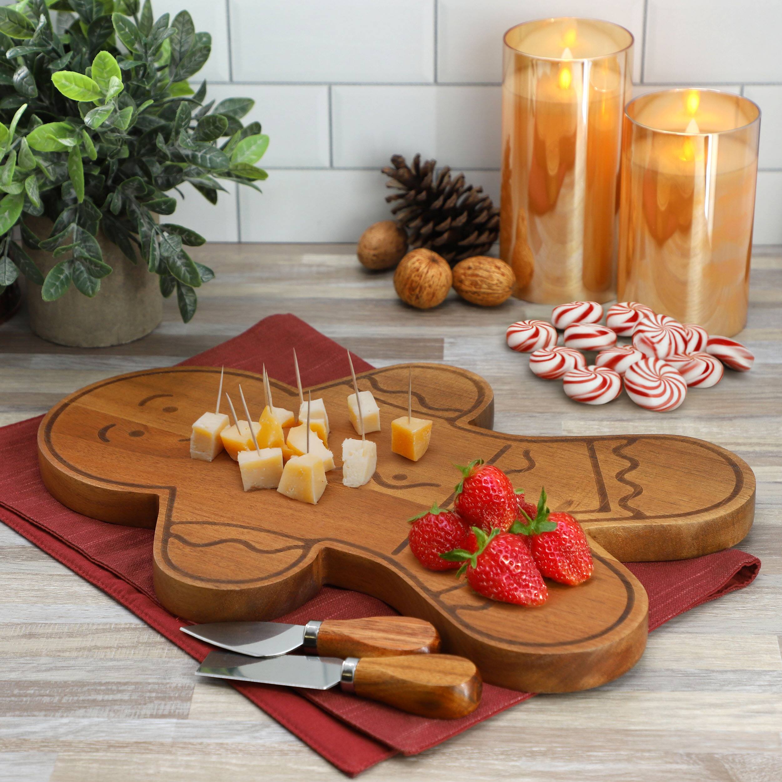 Alt View 4. Martha Stewart - Martha Stewart 13.9 Inch Acacia Wood Gingerbread Cheese Board - Brown.