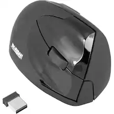 Front. Urban Factory - Urban Factory Wireless ergonomic USB mouse - Optical - Wireless - Radio Frequency - Black - USB - 1600 dpi - Scroll - Black.