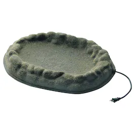 Farm Innovators - FS-1 Four Seasons Outdoor Sand Coated Heated Birdbath, 70 Watt - Gray