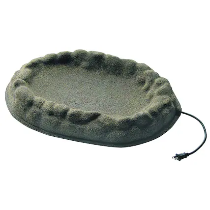 Front. Farm Innovators - Farm Innovators FS-1 Four Seasons Outdoor Sand Coated Heated Birdbath, 70 Watt - Grey.