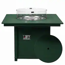 WestinTrends - Helios Modern Outdoor Patio Propane 42" Square Fire Pit Table - Dark Green