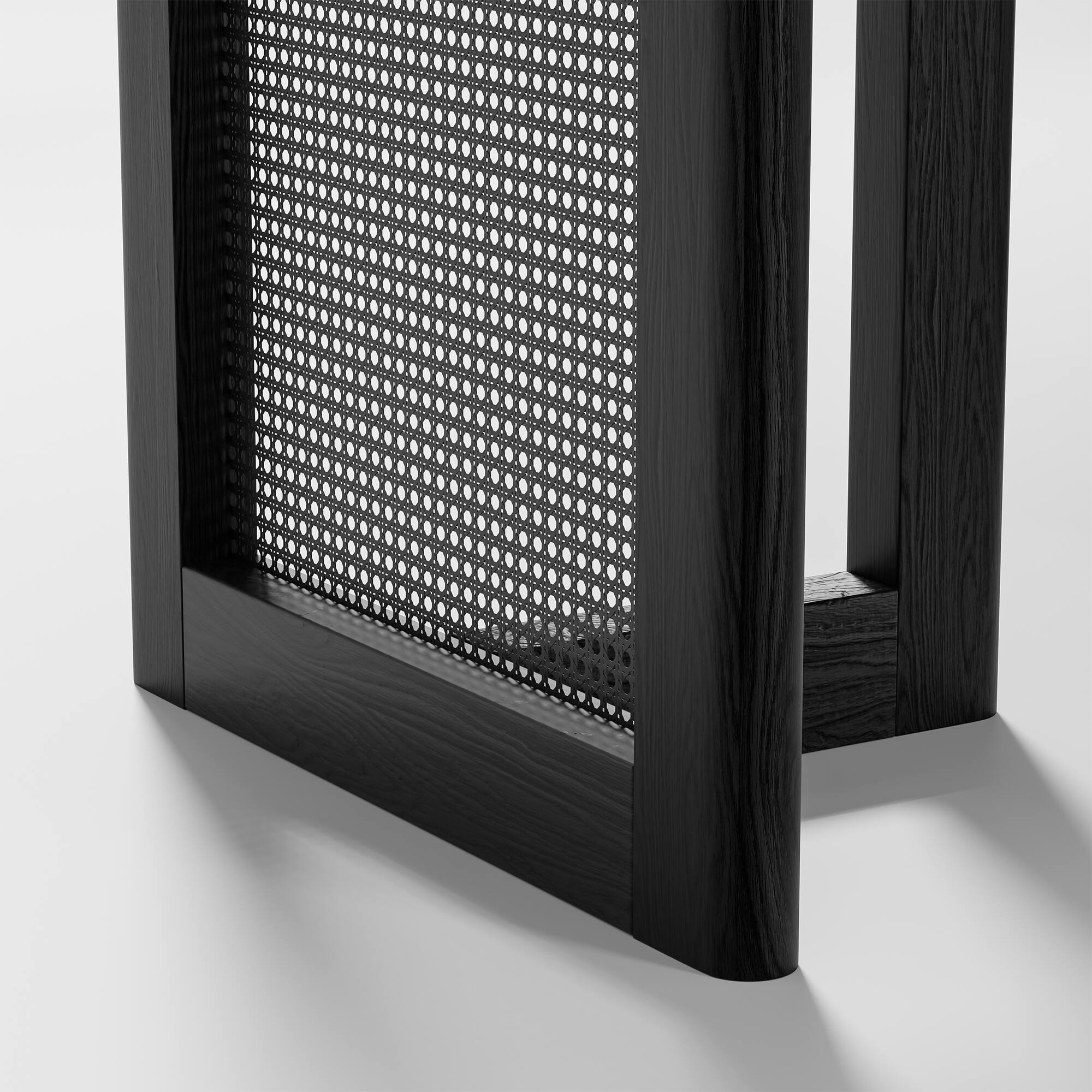 Alt View 9. PexFix - Modern Farmhouse Oak Dining Table | Rectangle Rattan & Solid Wood, Double Pedestal Base for 6, 67-Inch - Black.