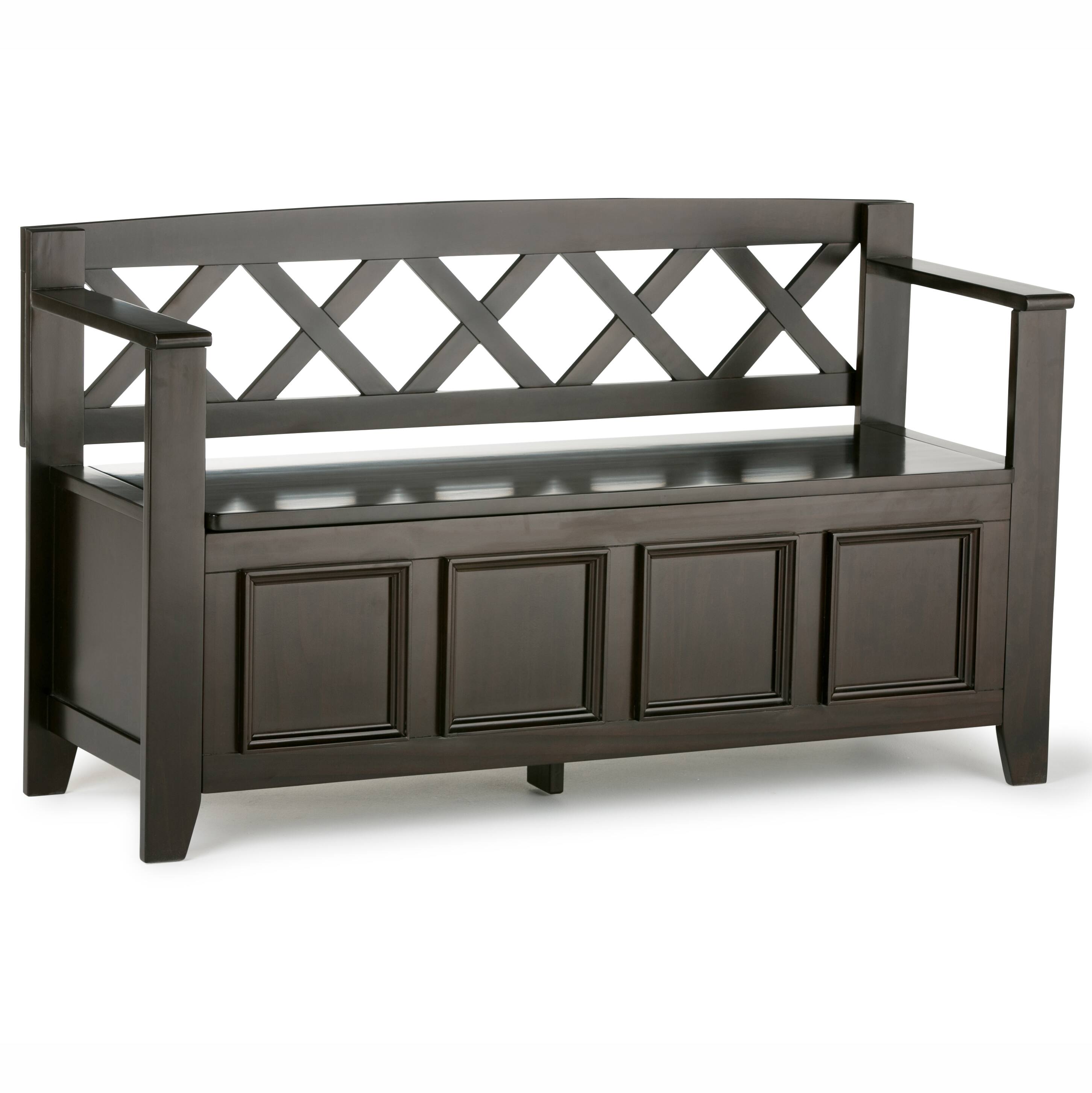 Alt View 1. Simpli Home - Amherst Solid Wood 48 inch Wide Storage Bench and 36 inch Wide Storage Cabinet in Hickory Brown - Hickory Brown.