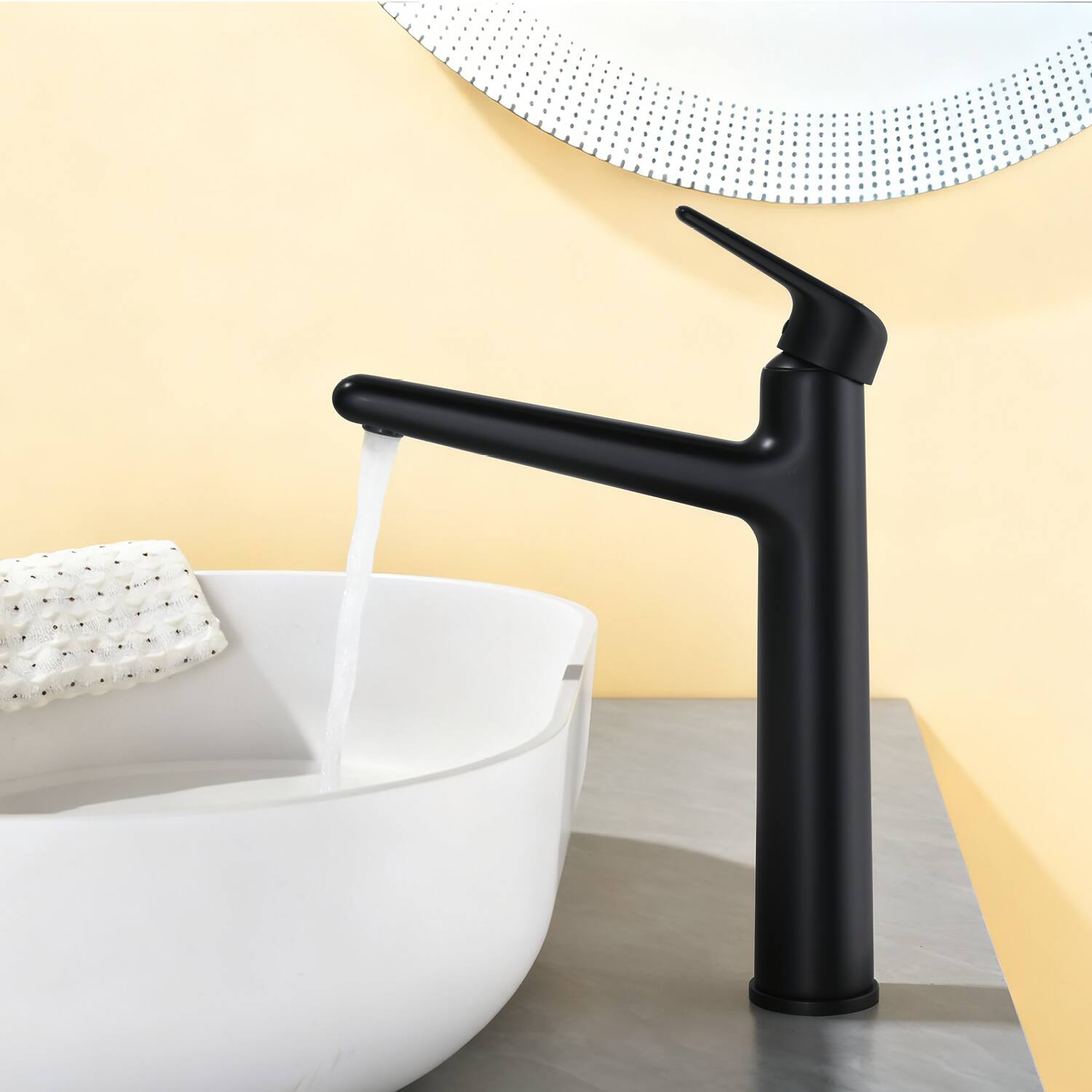 Alt View 2. Boyel Living - Matte Black Single Handle Bathroom Faucet Solid Brass 24-Inch Supply Line - Matte Black.