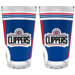 Great American Products - LA Clippers Two-Piece 16oz. Pint Glass Set - Multicolor