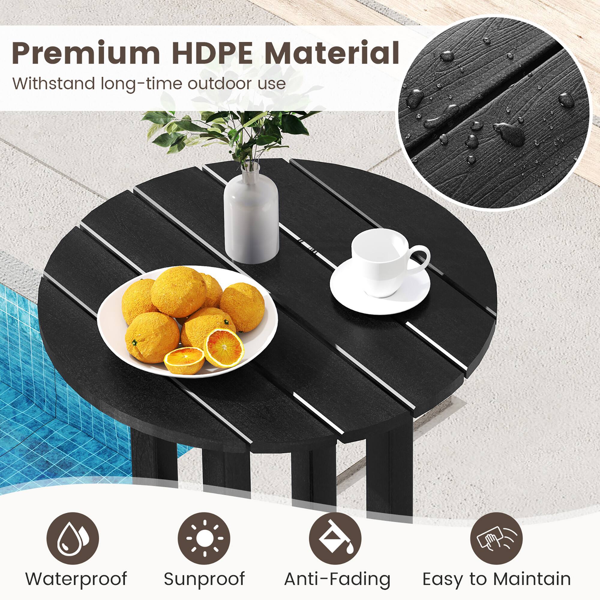 Premium HDPE Material  
Withstand long-time outdoor use  

Waterproof  
Sunproof  
Anti-Fading  
Easy to Maintain