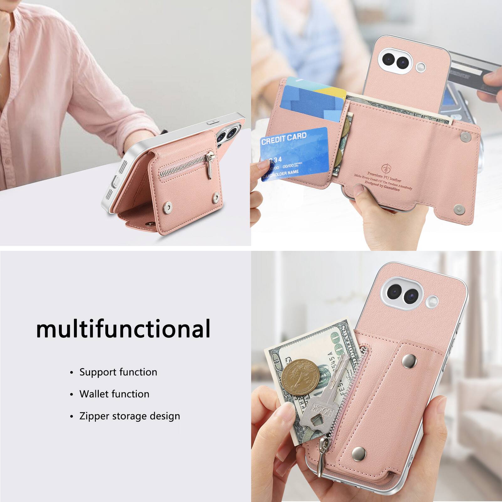 SUBSCRIPTIONS,
CREDIT CARD 34 00 00/00/16 ARDROLDER NAME

Vida brown Premium PG Daily of The Seater Dudgest by Profen undredrety Cocolles

multifunctional Support function Wallet function Zipper storage design

545A FES

multifunctional
- Support function
- Wallet function
- Zipper storage design