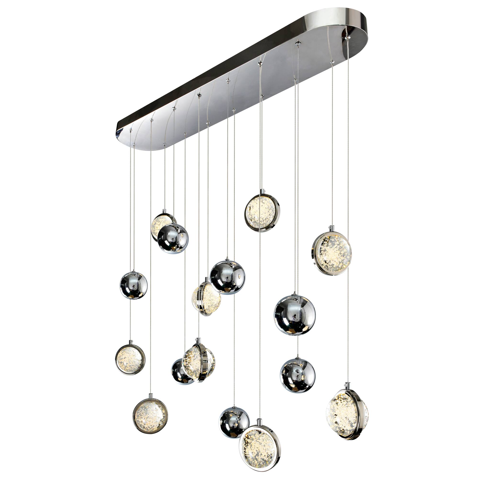 Angle. CWI Lighting - Salvador 40 in LED Integrated Polished Nickel Chandelier - Polished Nickel.