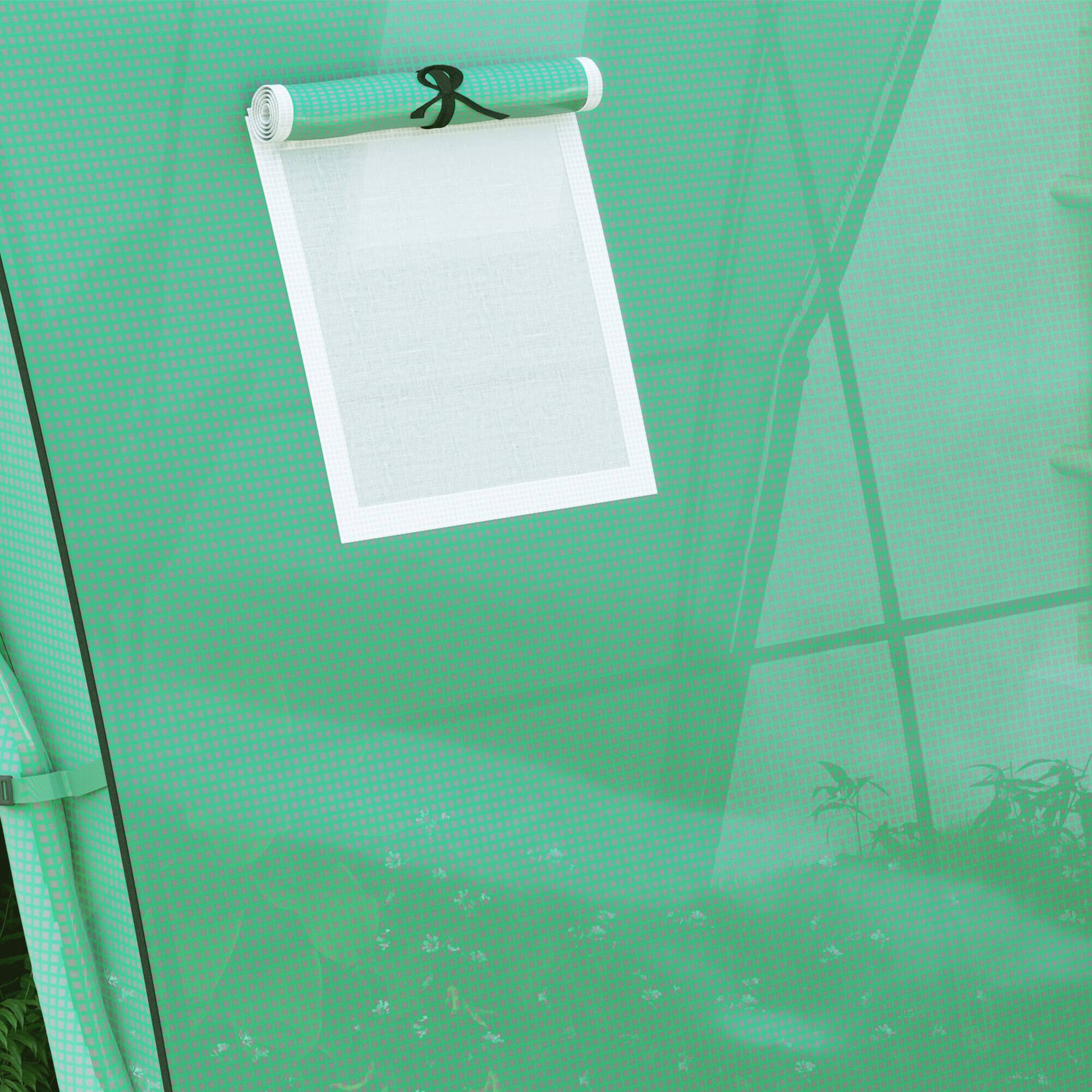 Alt View 8. Outsunny - 6' x 6' x 6.6' Hoop House Greenhouse with Sandbags and Hemmed PE Cover, Walk-In Tunnel Green House.