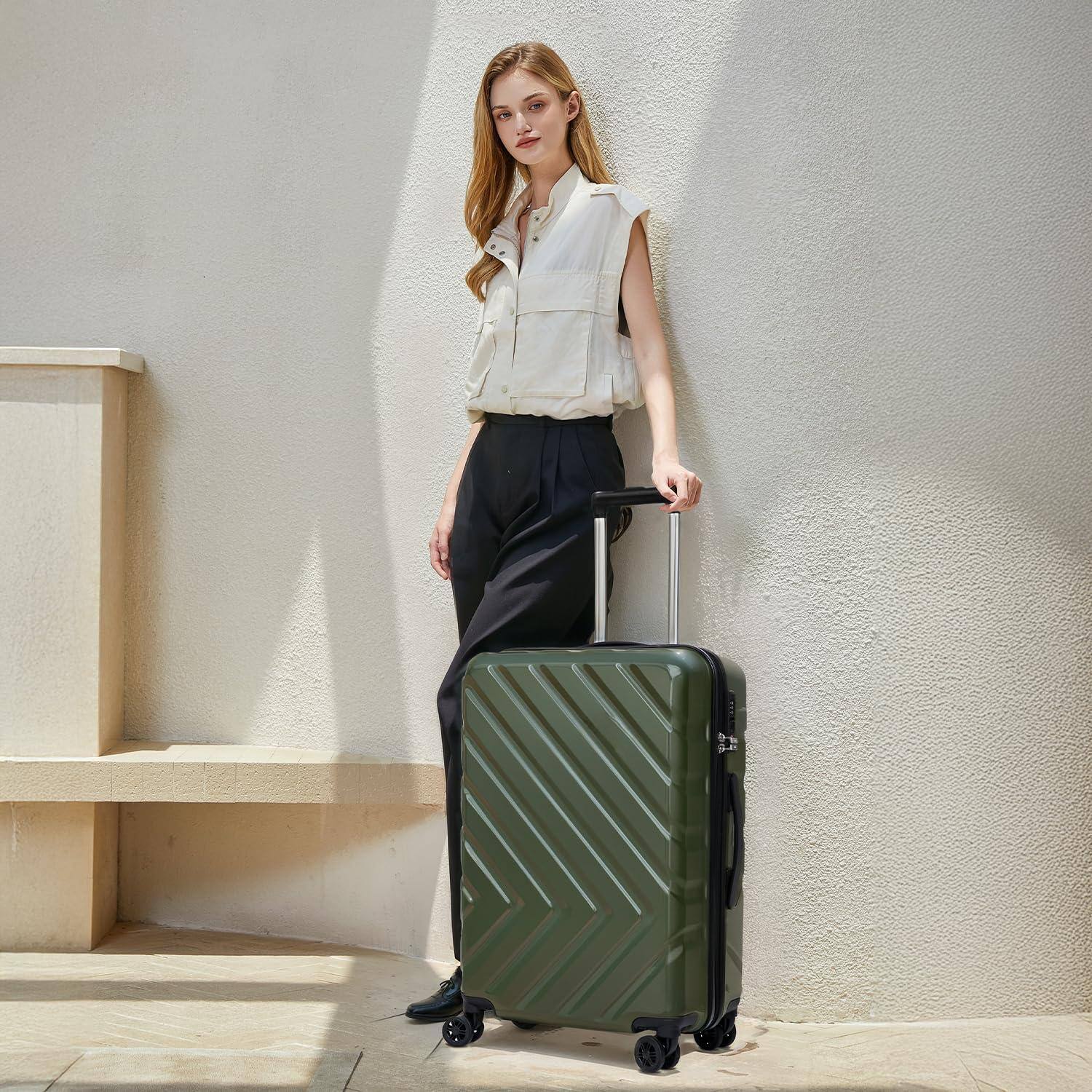 Alt View 2. Dapper Styles - Luggage Sets 3 Piece Suitcases include - Violet-3piece.