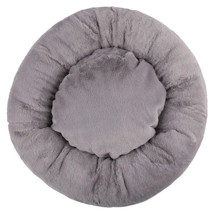Front. PetMaker - 25in Donut Dog Bed for Small Pets - Gray.