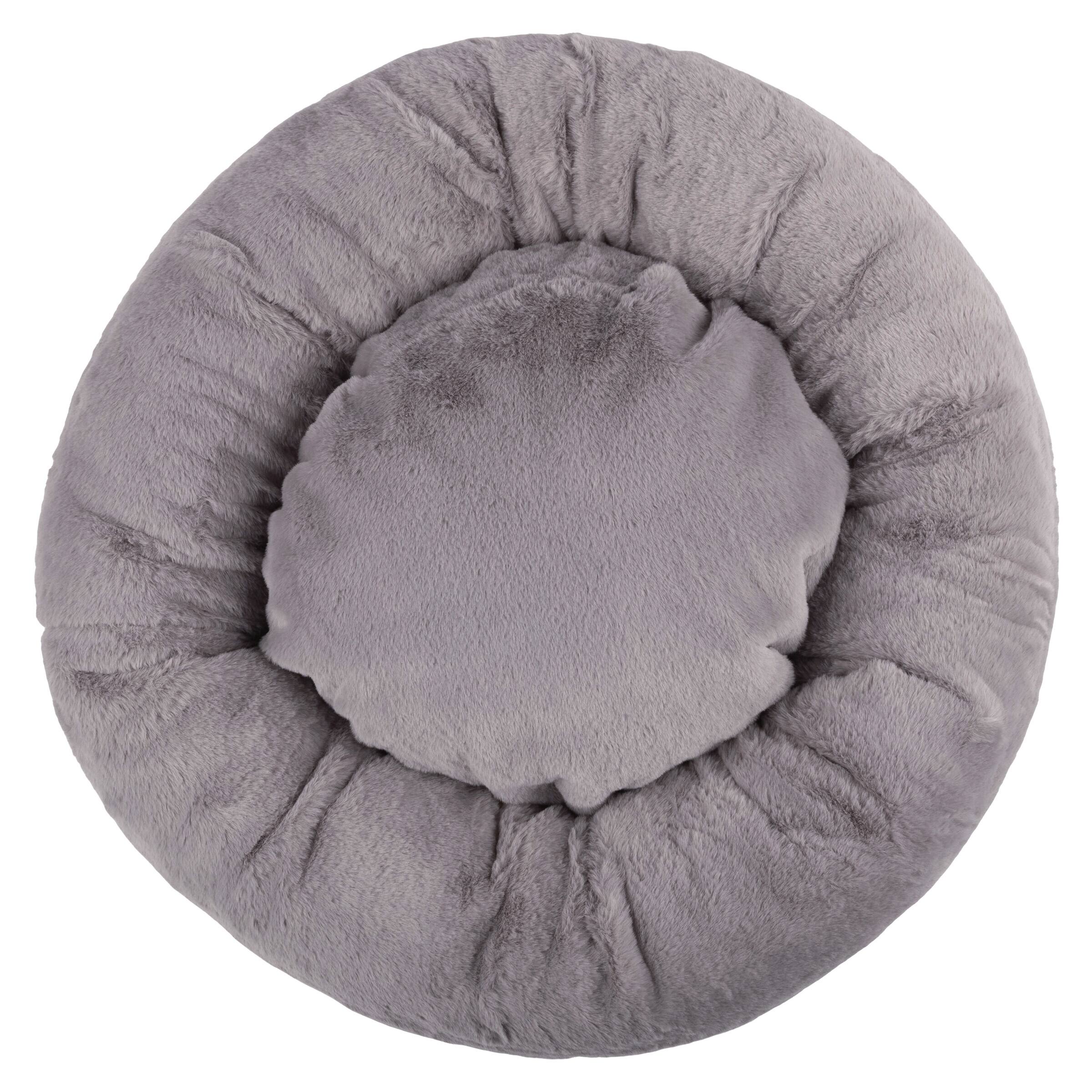 PetMaker - 25in Donut Dog Bed for Small Pets - Gray