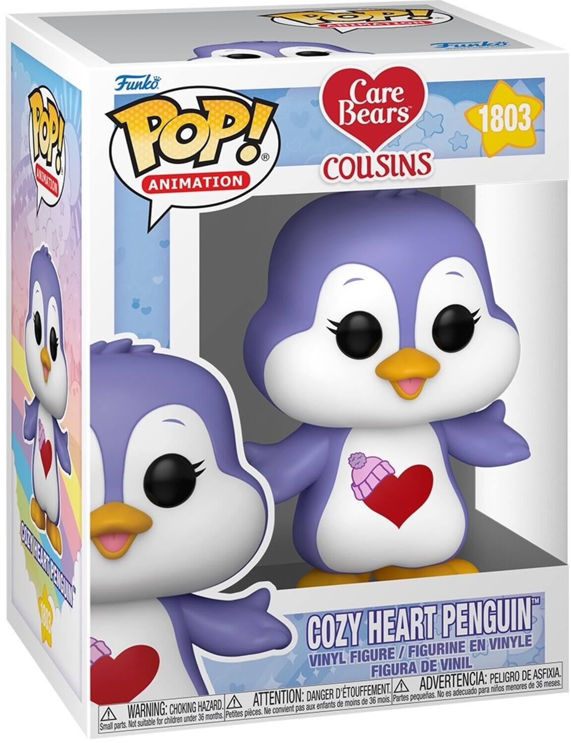 Funko Pop! Animation Care Bears 1803 Cozy Heart Penguin Figurine en Vinyle Figure / Vinyl Figura de Vinil Peligro de Asfixia. Danger d'étouffement. Advertencia: peligro de asfixia. DANGER: CHOKING HAZARD. ATTENTION: danger d'étouffement. Parts pequenas. No es adecuado para niños menores de 36 meses. Petites pièces. Ne convient pas aux enfants de moins de 36 mois. Small parts. Not suitable for children under 36 months.