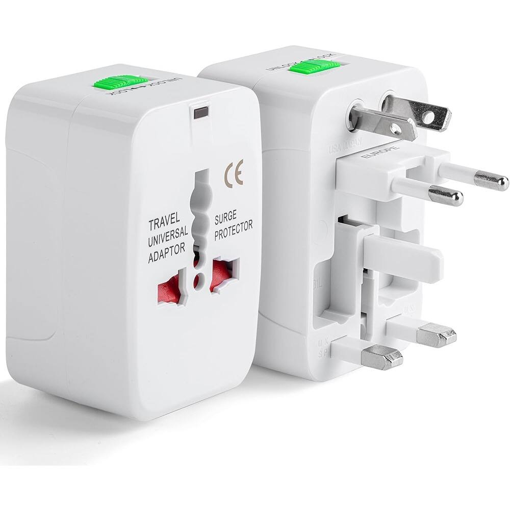 Schertz - All-in-One Universal Travel Plug Adapter for US/EU/UK/AU/India - White