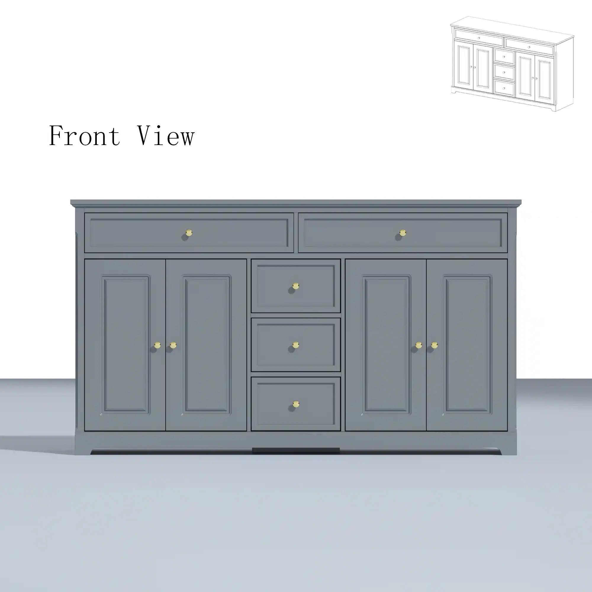 Famapy - Buffet Cabinet Timeless Storage Credenzas with Modern Ease - Gray