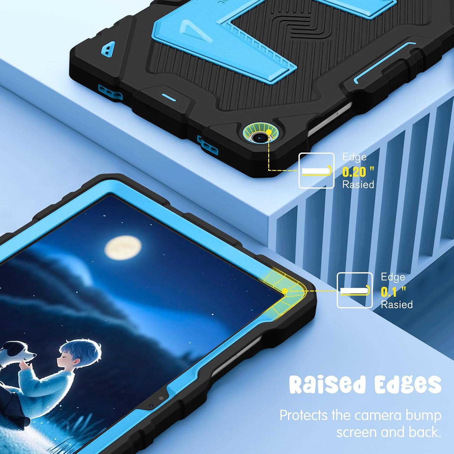 Edge "0.20" Raised Edge 0.1" Raised Edges Protects the camera bump screen and back.