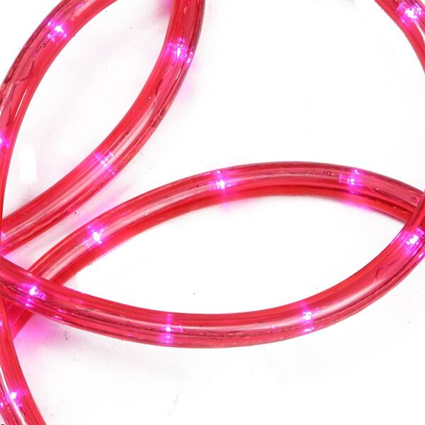 Alt View 1. Sienna - LED Christmas Rope Lights - Deep Pink Tube - Clear Lights - 18' - Pink.