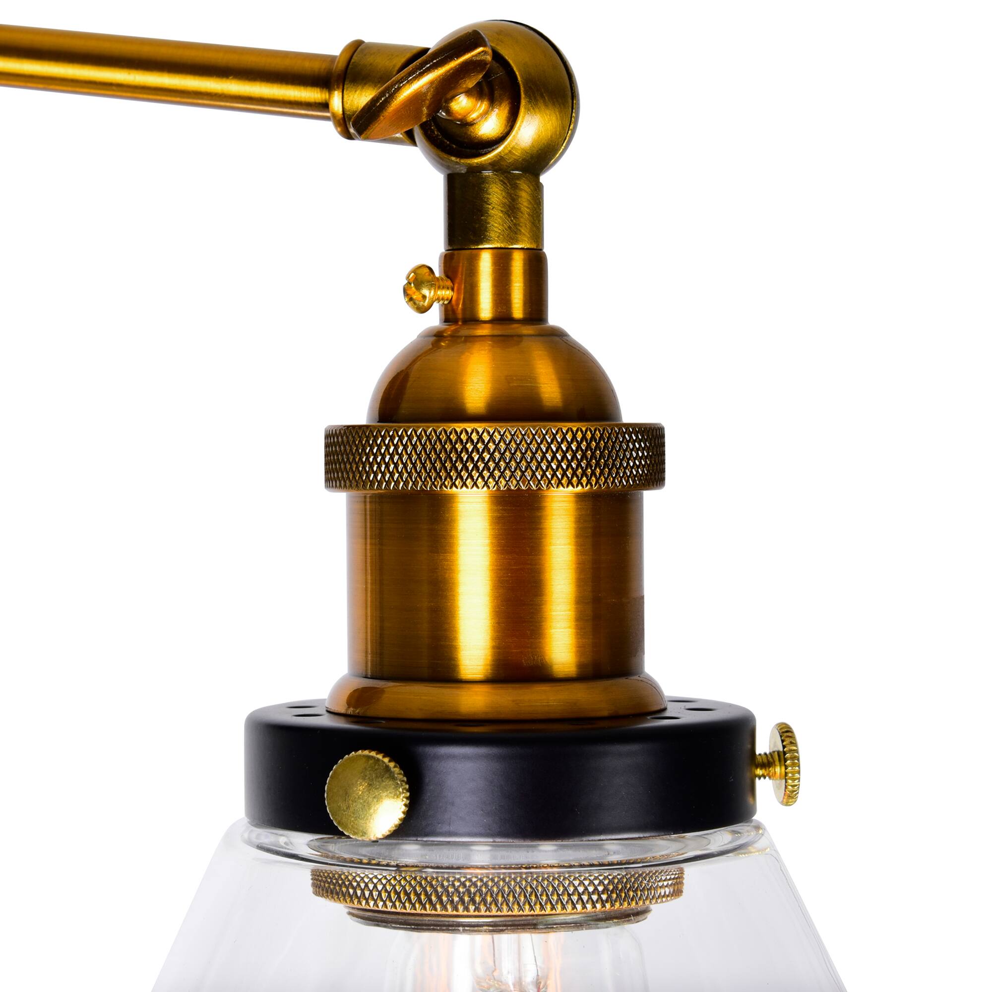 Left. CWI Lighting - Eustis 2 Light Wall Sconce With Black & Gold Brass Finish - Black & Gold Brass.