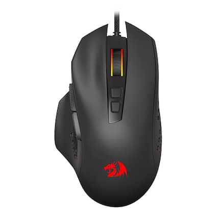 Front. REDRAGON - Roadmaster M723 Gaming Mouse, 7 buttons programmable buttons & 5 Backlit Modes, max 12400DPI - Black.