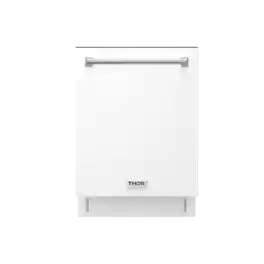 Thor Kitchen - 24" Top Control Built-In Dishwasher Stainless Steel Tub with 3rd Rack, 47 dBA - Matte White