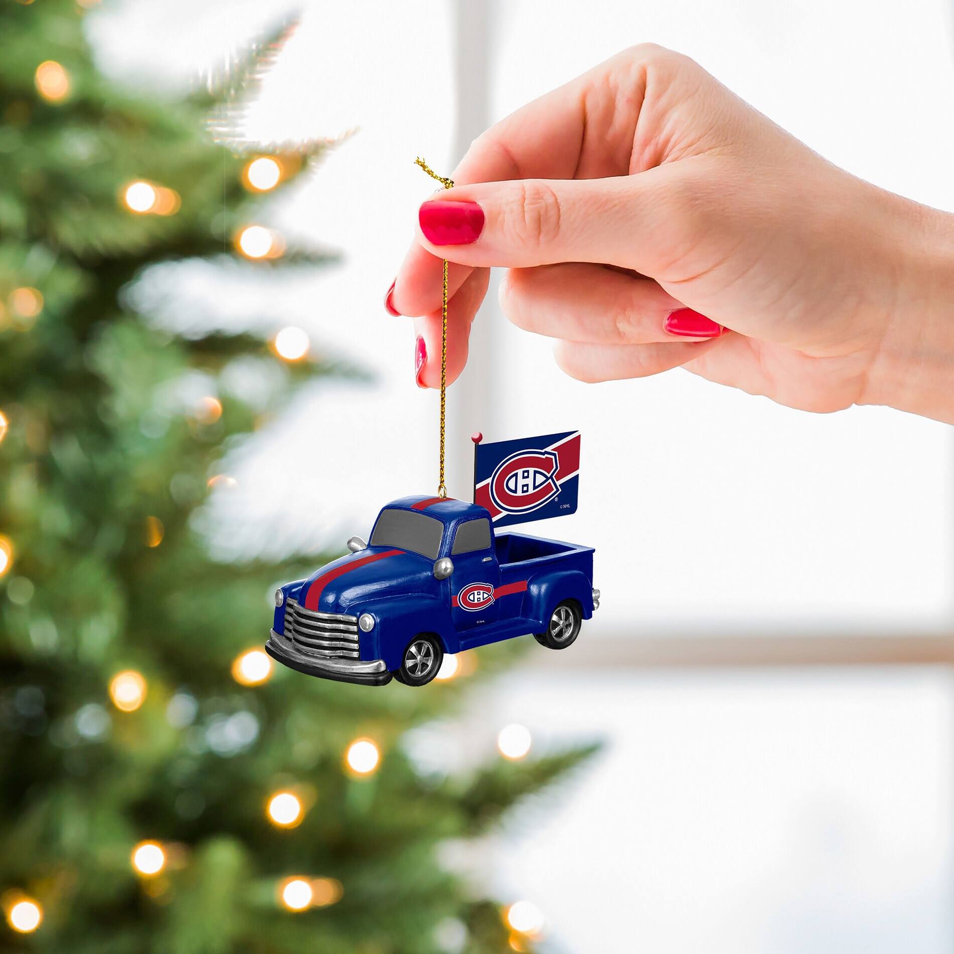 Alt View 2. Evergreen Enterprises - Montreal Canadiens 3" Rally Truck Two-Piece Ornament Set - Multicolor.