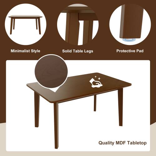 Minimalist Style Solid Table Legs Protective Pad Quality MDF Tabletop