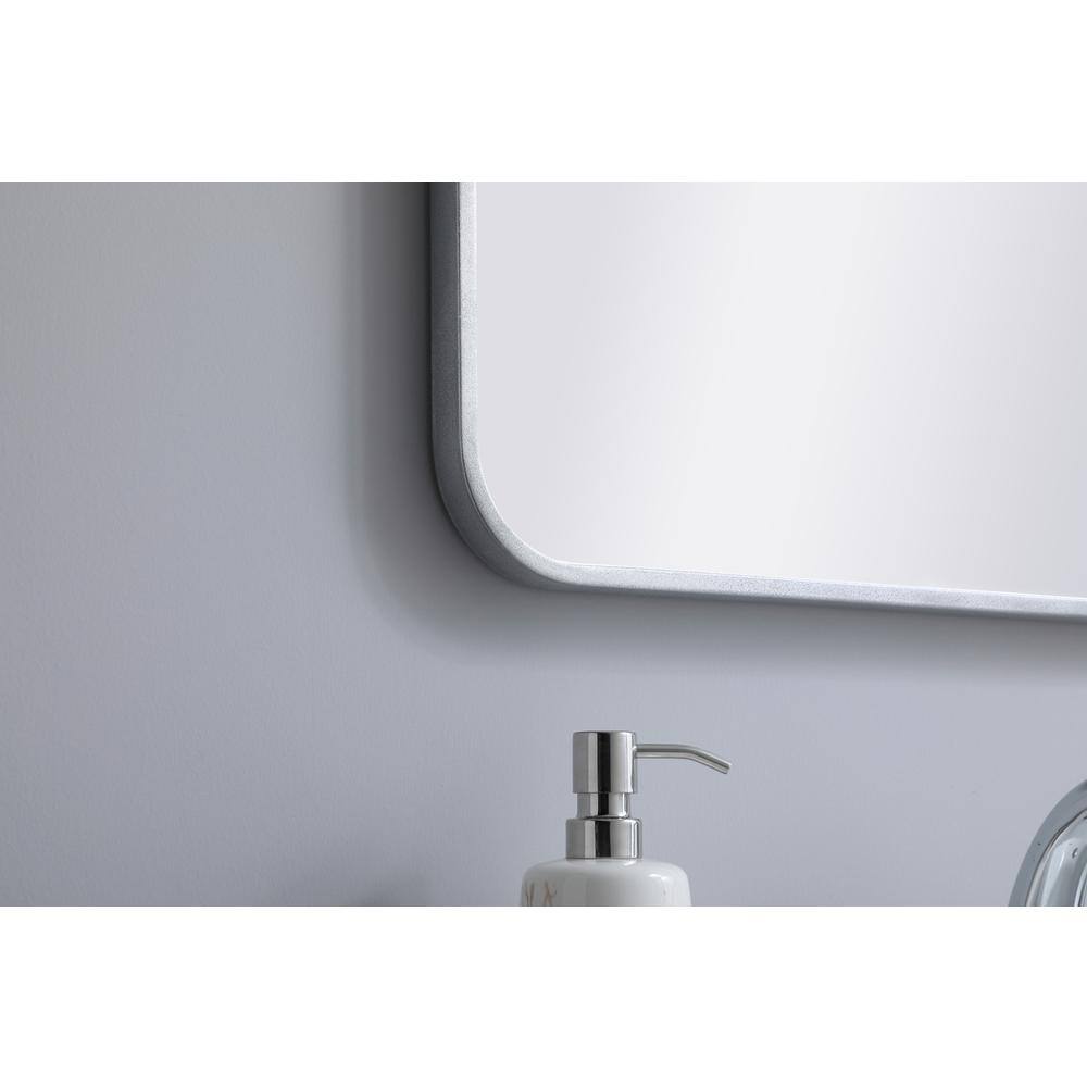Alt View 2. Elegant Decor - Soft corner metal rectangular mirror 22x30 inch in Silver - Silver.
