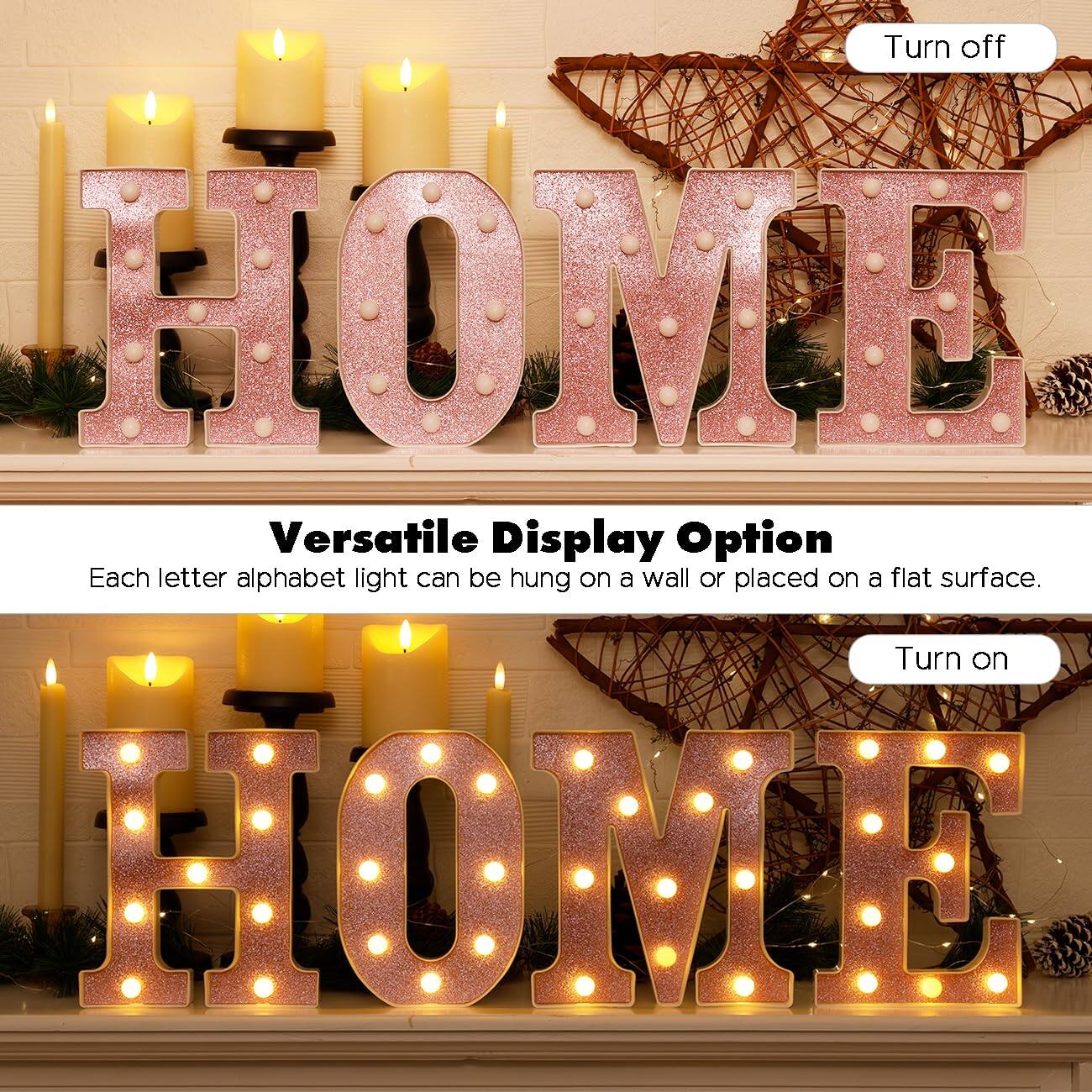 Turn off HOME

Versatile Display Option

Each letter alphabet light can be hung on a wall or placed on a flat surface.

Turn on HOME