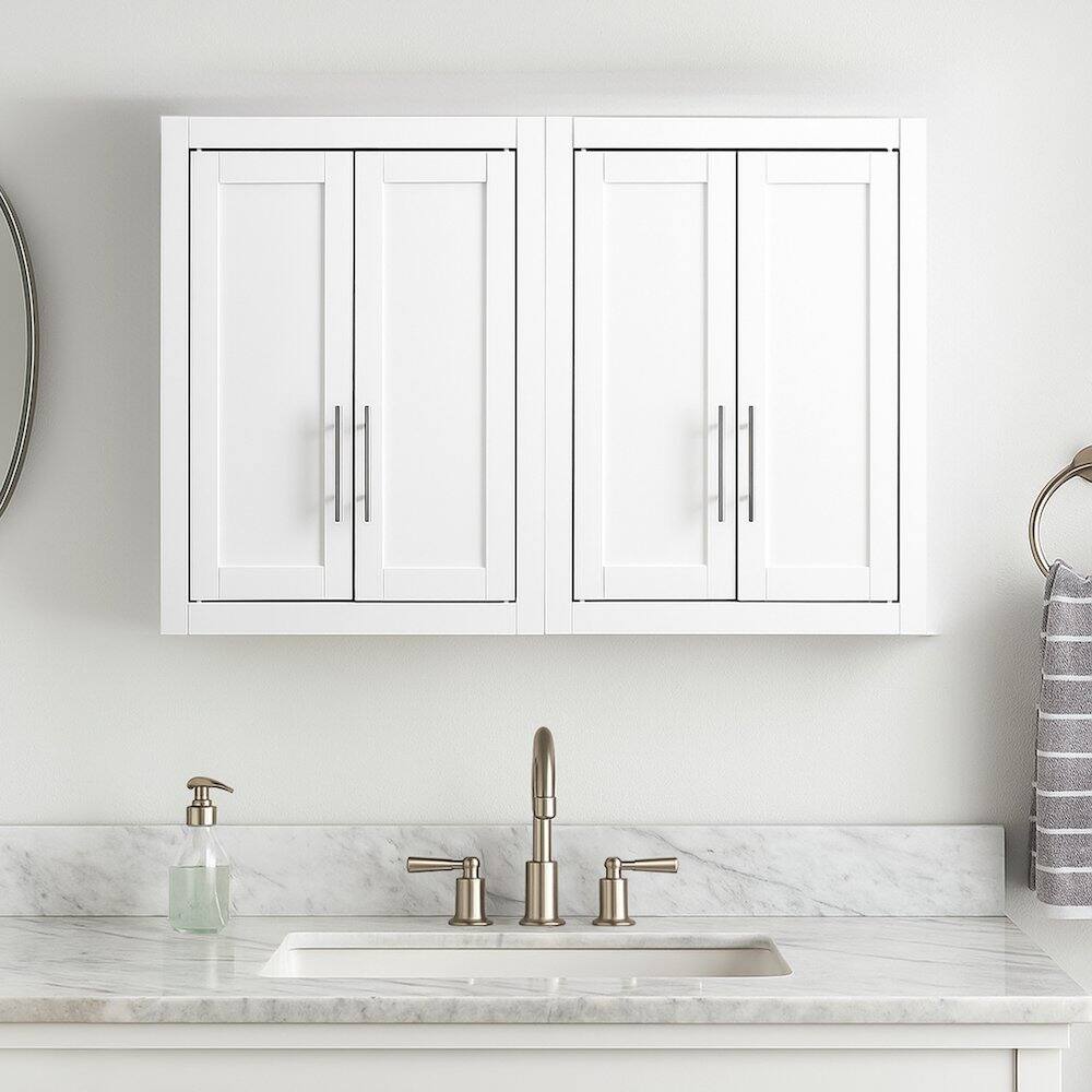 Alt View 1. Crosley Furniture - Savannah 2Pc Wall Storage Cabinet - 2 Wall Cabinets - White.