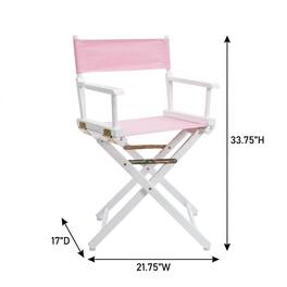 FurniFact - Pink Director's Chair - WhiteFrame/Pink Canvas