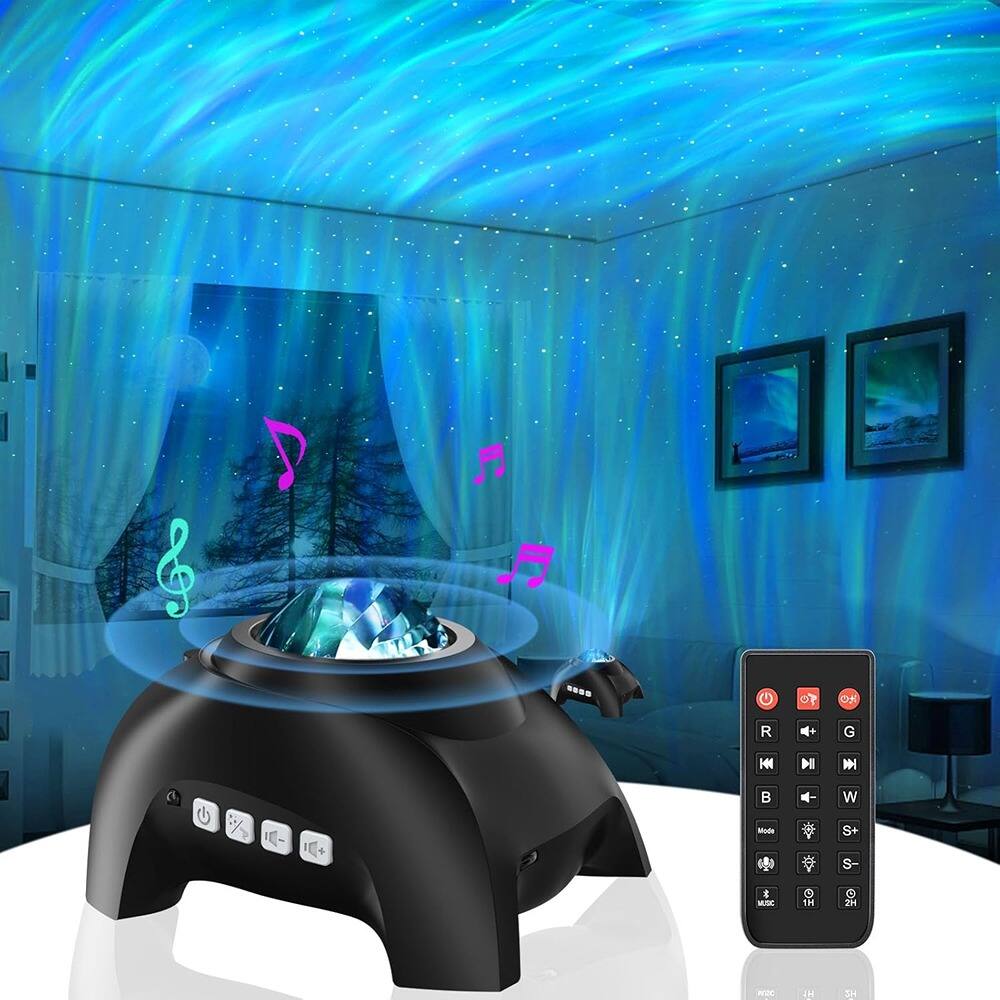 ACJPR - Northern Lights Aurora Projector with Bluetooth Speaker, White Noise, Starry Night Light for Bedroom & Gaming Room