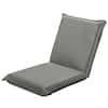 Front. Gymax - Gymax Adjustable 6-Position Floor Chair Padded Folding Lazy Sofa Chair Grey - Grey.