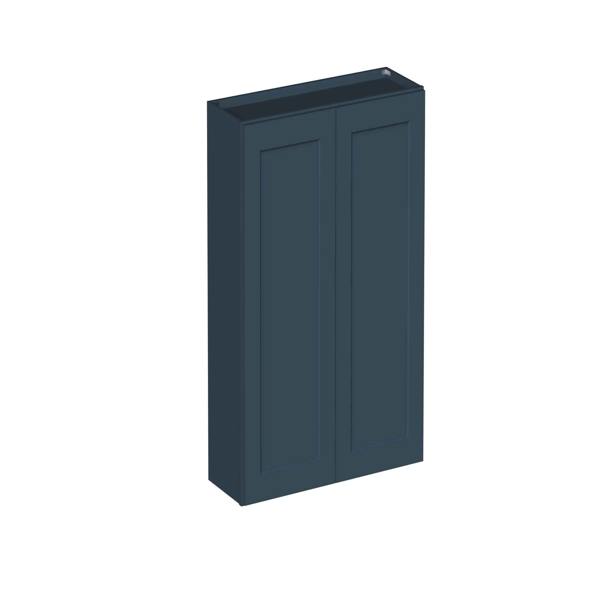 Angle. Boyel Living - 36-in W x 42-in H x 12-in D Shaker RTA Kitchen Wall Cabinet with Soft-Close - Charcoal Blue.