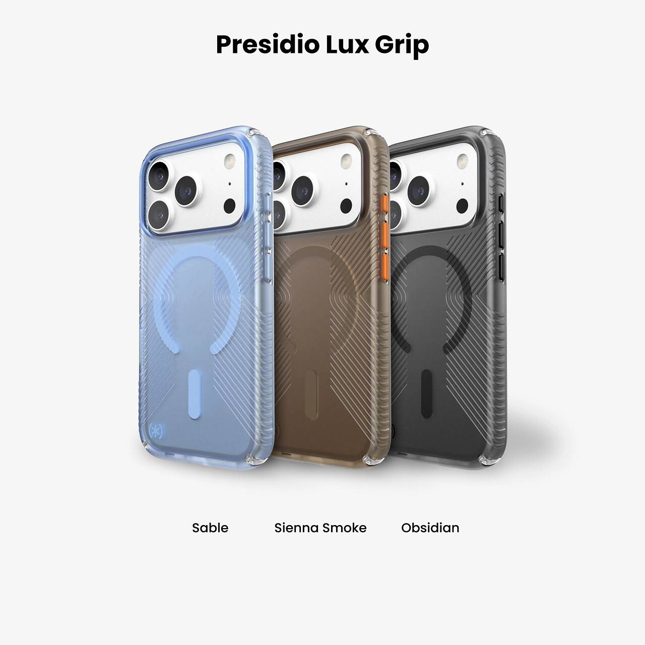 Presidio Lux Grip

Sable  
Sienna Smoke  
Obsidian