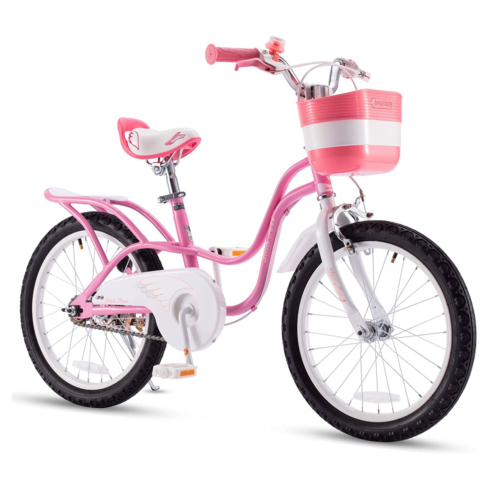 RoyalBaby - Little Swan 18" Carbon Steel Kids Bicycle with Dual Hand Brakes - Pink