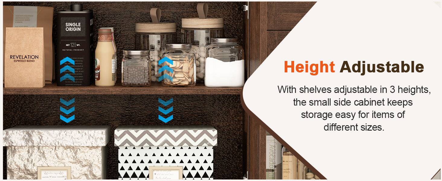 - SINGLE ORIGIN NET 12 WT. NATURAL ESPRESSO BLEND
- REVELATION ESPRESSO BLEND
- Height Adjustable
- With shelves adjustable in 3 heights, the small side cabinet keeps storage easy for items of different sizes.
- Avocado T Oil